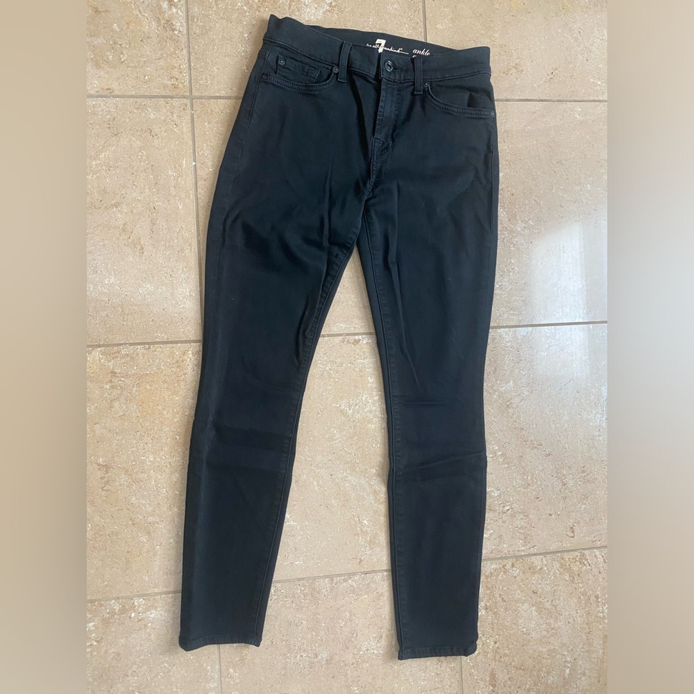 7 For All Mankind Black Skinny Jeans